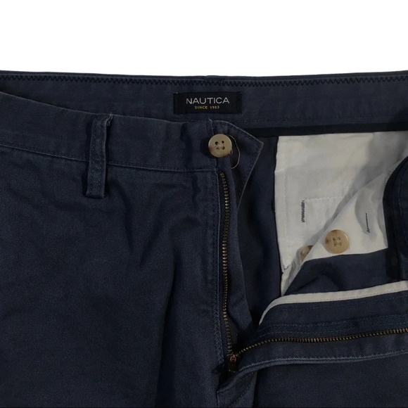 SH275 Nautica Designer Flat Front Chino Shorts 32 - Picture 4 of 6